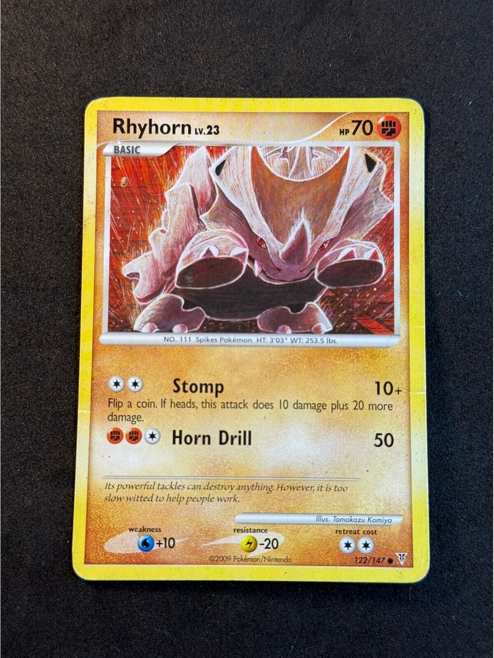 Rhyhorn Base Set 122/147 Common Pokémon Card Supreme victors